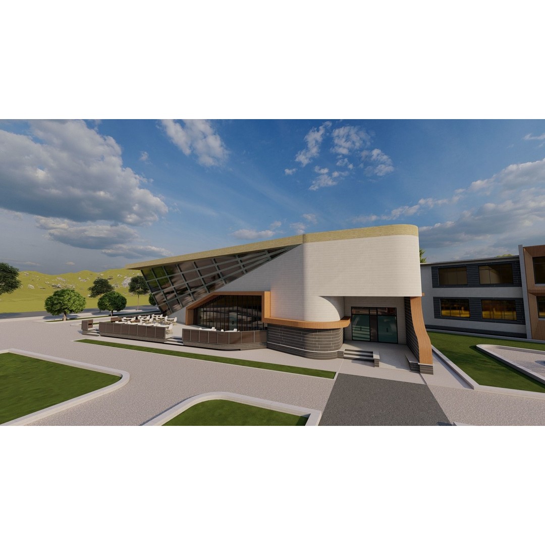 School 3D Model – High School Design for Archviz and Games, FBX - View 17