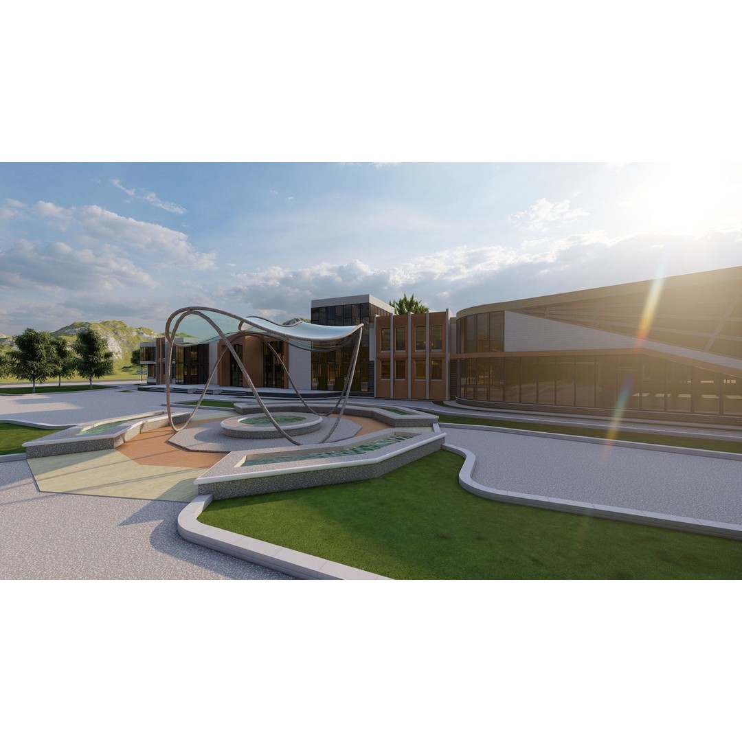School 3D Model – High School Design for Archviz and Games, FBX - View 18