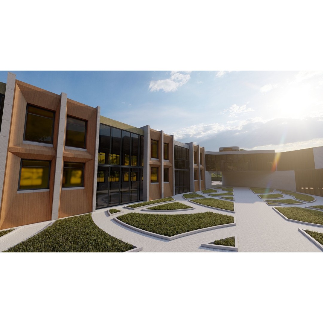 School 3D Model – High School Design for Archviz and Games, FBX - View 22