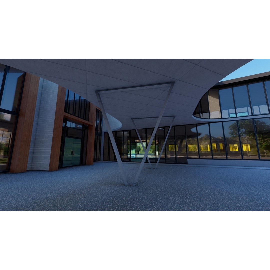 School 3D Model – High School Design for Archviz and Games, FBX - View 26