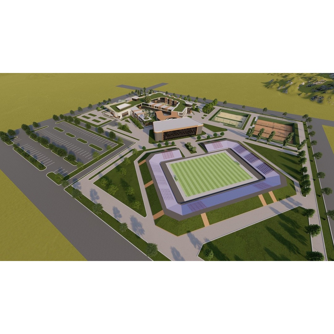 School 3D Model – High School Design for Archviz and Games, FBX - View 5