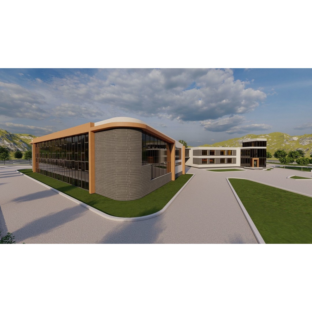 School 3D Model – High School Design for Archviz and Games, FBX - View 7