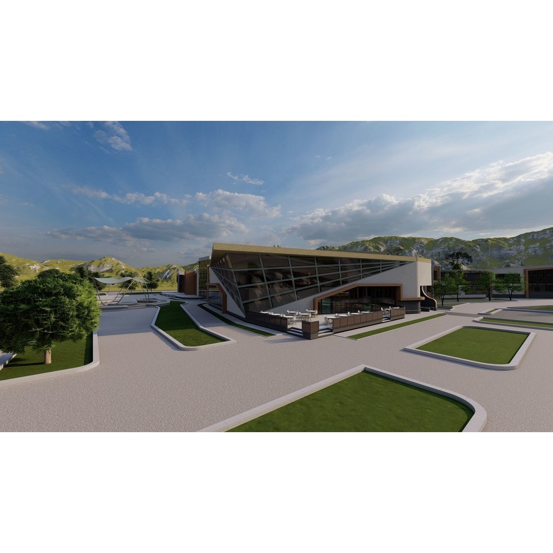 School 3D Model – High School Design for Archviz and Games, FBX - View 9