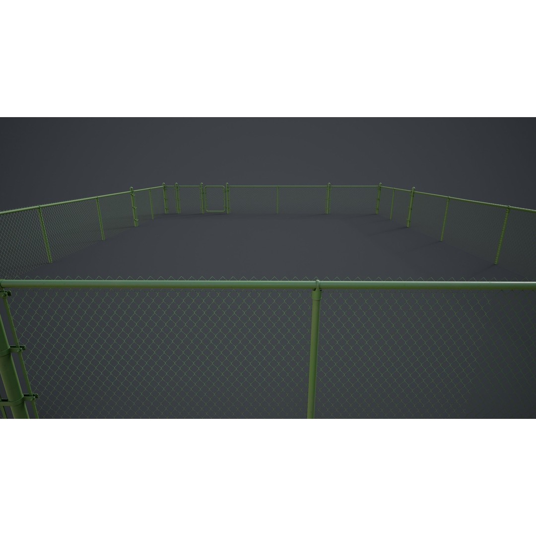 Modular Chain-link Fence 3D Model – Low Poly Game Ready Asset, FBX