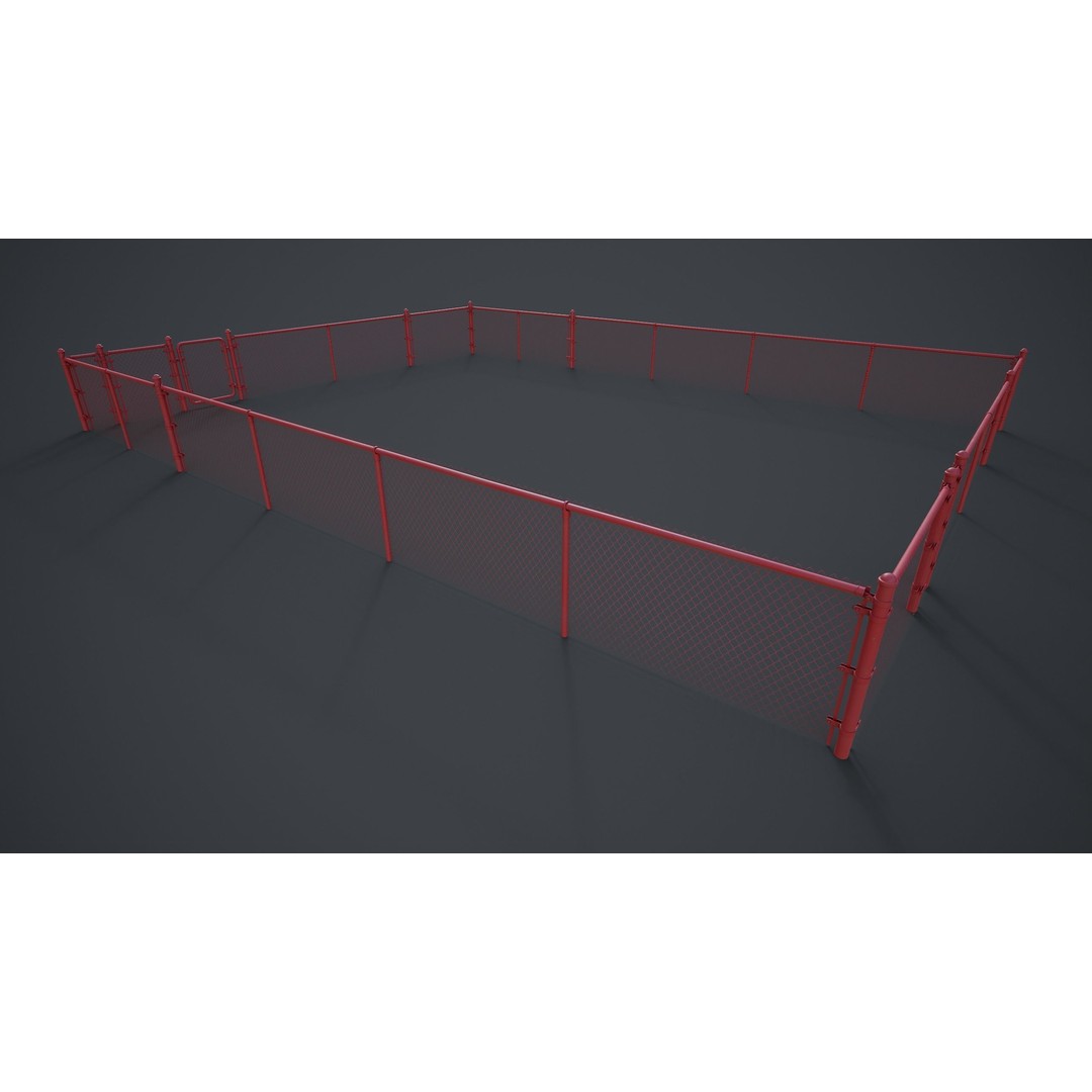 Modular Chain-link Fence 3D Model – Low Poly Game Ready Asset, FBX - View 17