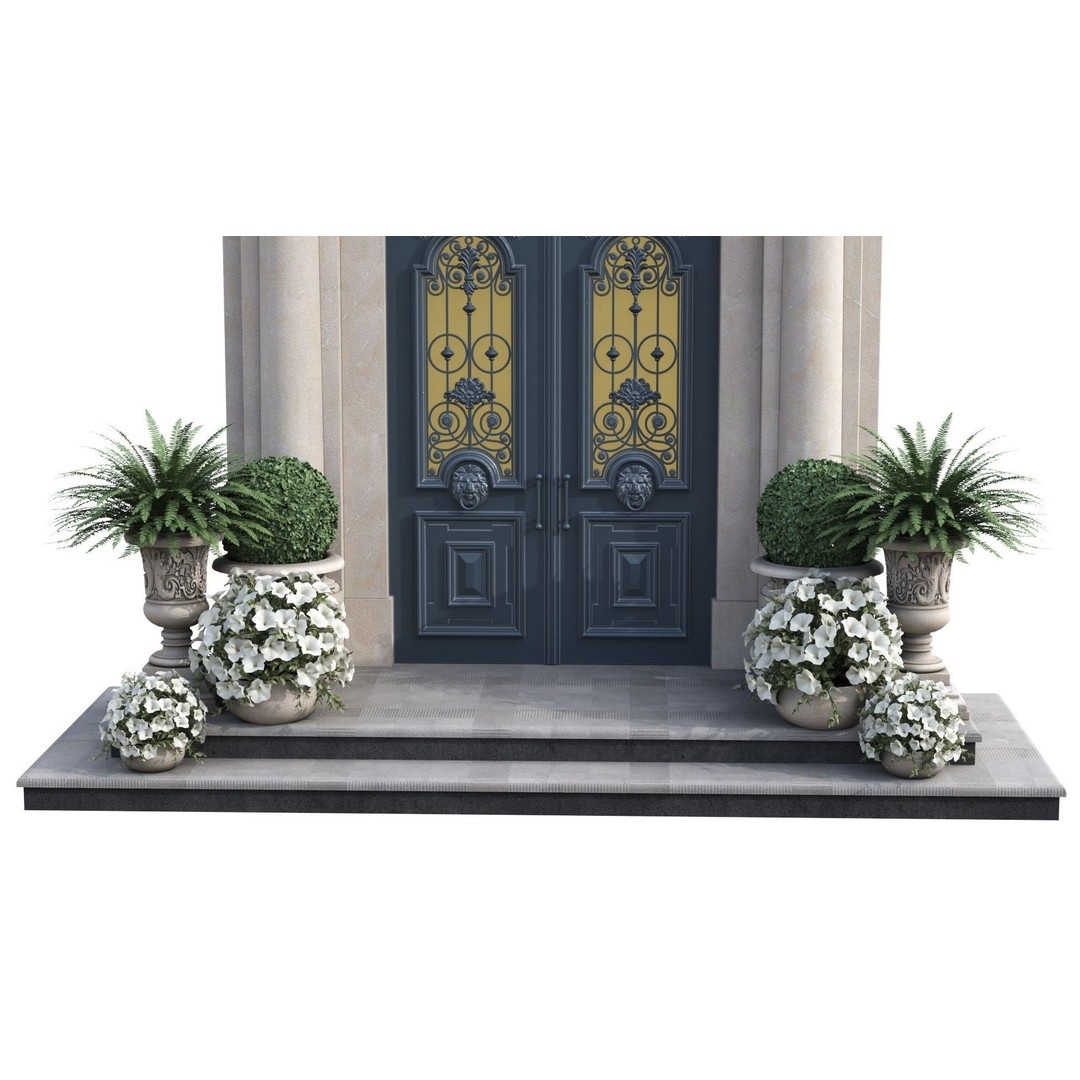 Exterior Doors 3D Model – Modern Classic Design, FBX, Vray, Corona - View 10