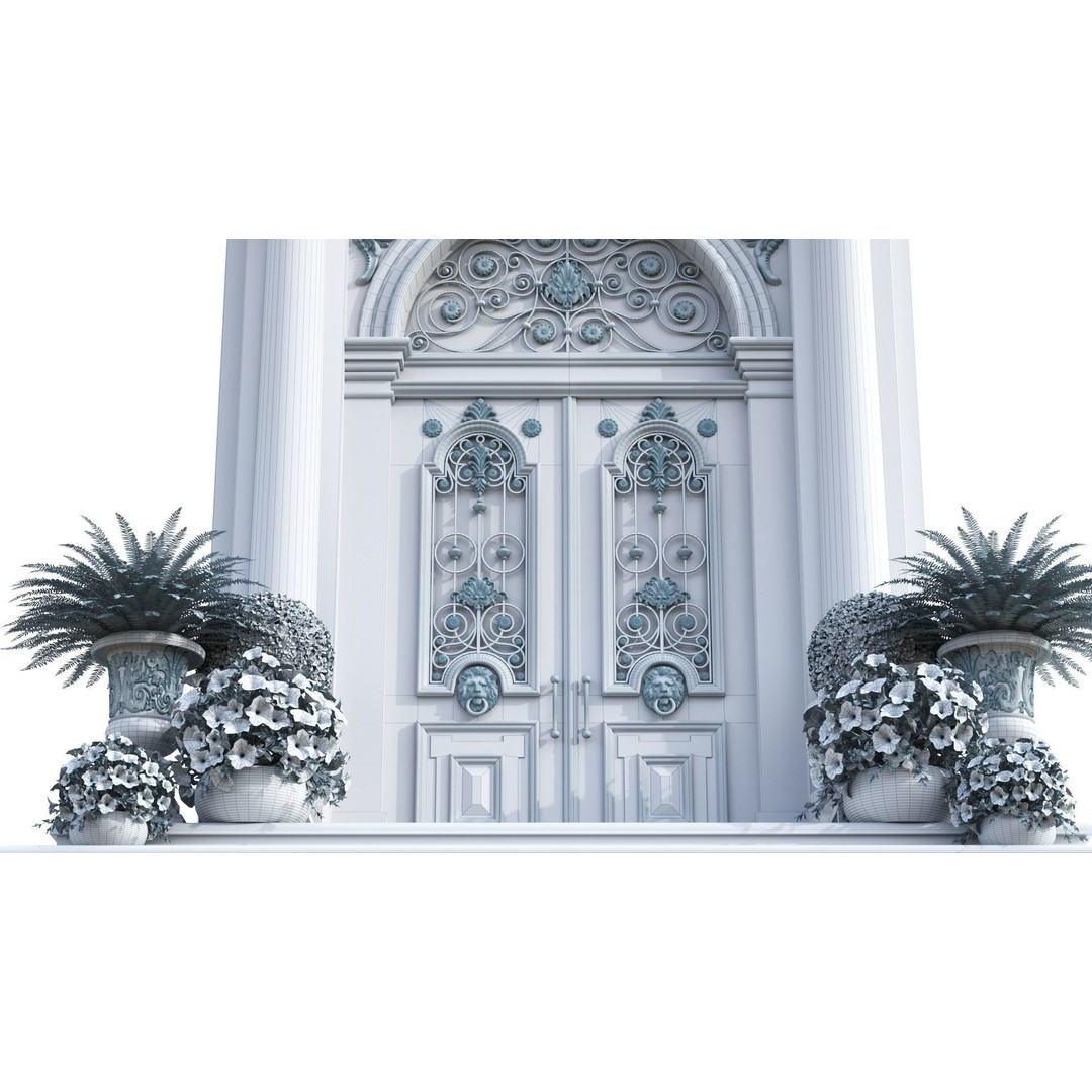 Exterior Doors 3D Model – Modern Classic Design, FBX, Vray, Corona - View 12