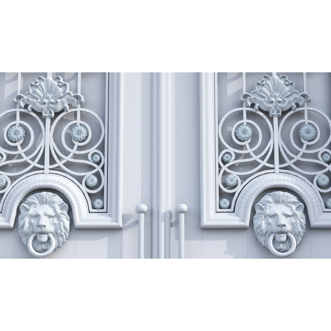 Exterior Doors 3D Model – Modern Classic Design, FBX, Vray, Corona - View 13