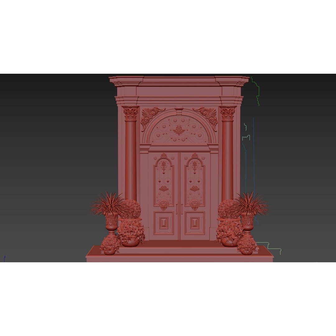 Exterior Doors 3D Model – Modern Classic Design, FBX, Vray, Corona - View 14