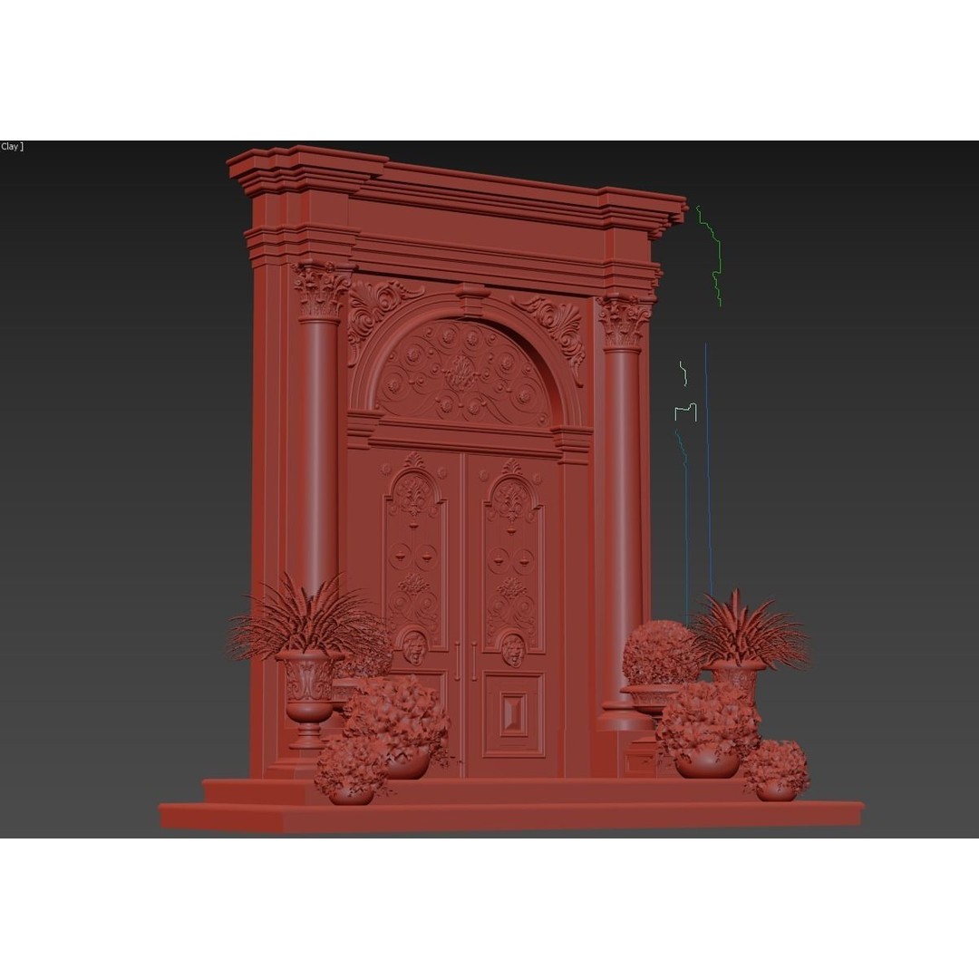Exterior Doors 3D Model – Modern Classic Design, FBX, Vray, Corona - View 15