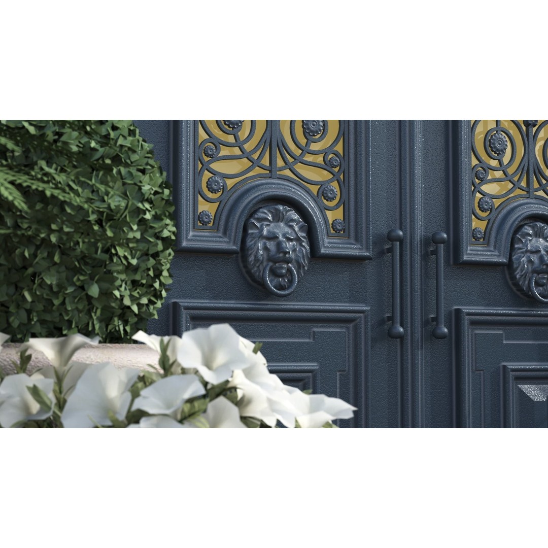 Exterior Doors 3D Model – Modern Classic Design, FBX, Vray, Corona - View 5