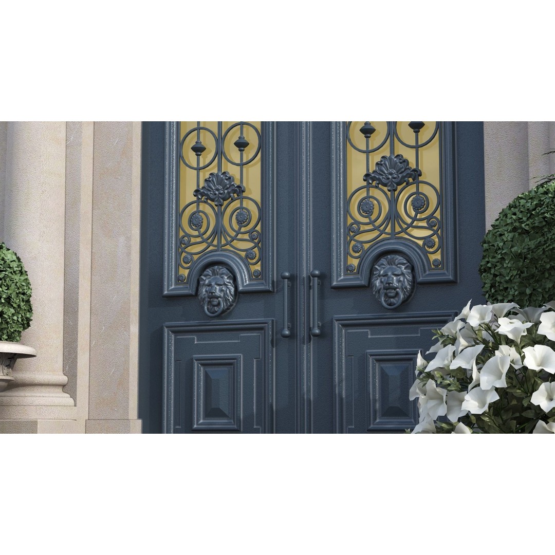 Exterior Doors 3D Model – Modern Classic Design, FBX, Vray, Corona - View 7