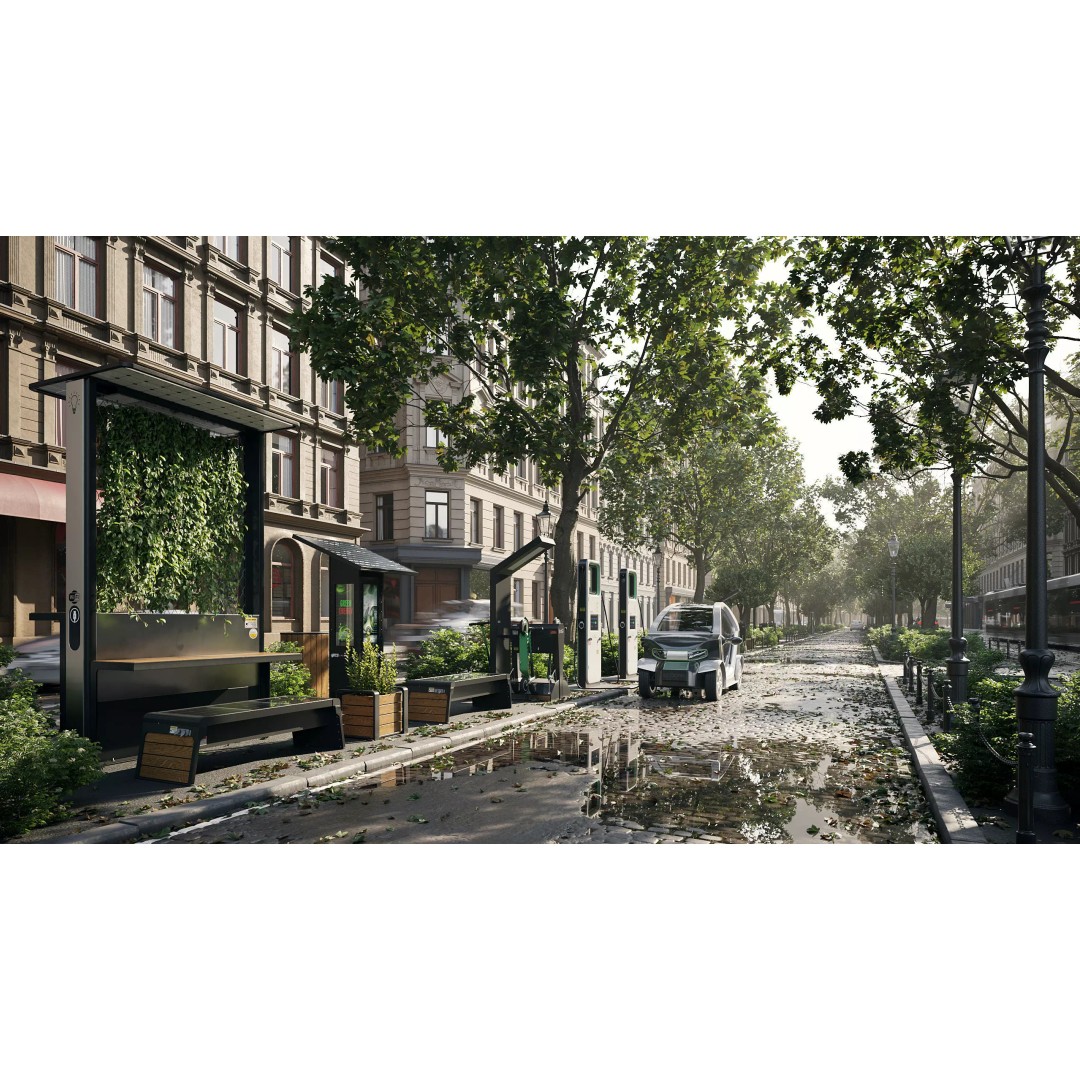Urban Infrastructure 3D Model – Eco-Friendly Street Assets, FBX - View 2