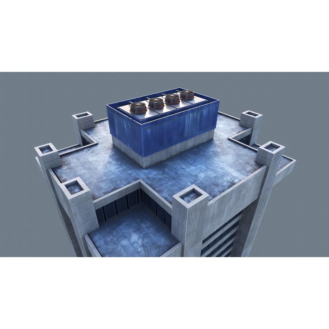 Modern Business Center 3D Model – Low Poly Architectural Asset, FBX, Blender - View 10