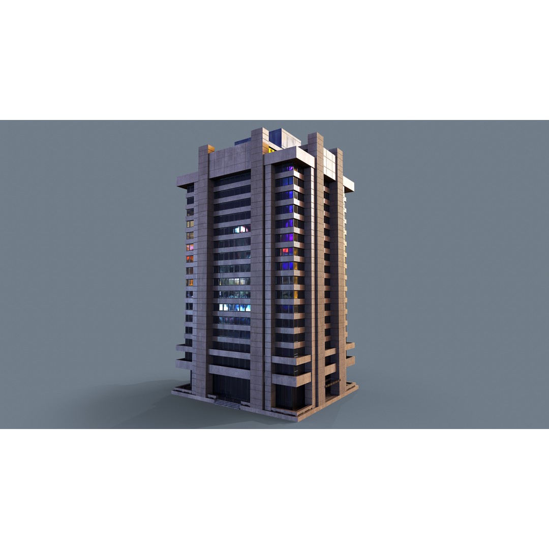 Modern Business Center 3D Model – Low Poly Architectural Asset, FBX, Blender - View 12