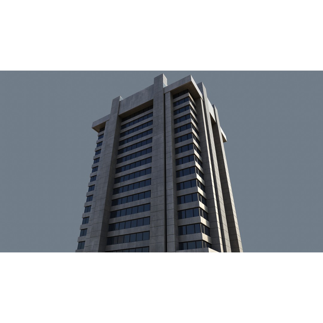 Modern Business Center 3D Model – Low Poly Architectural Asset, FBX, Blender - View 13