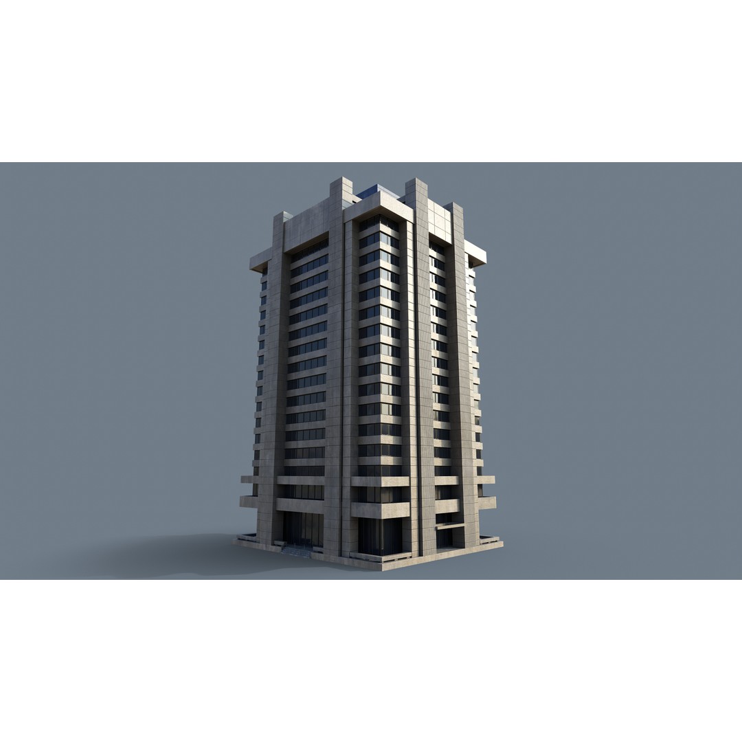 Modern Business Center 3D Model – Low Poly Architectural Asset, FBX, Blender - View 14