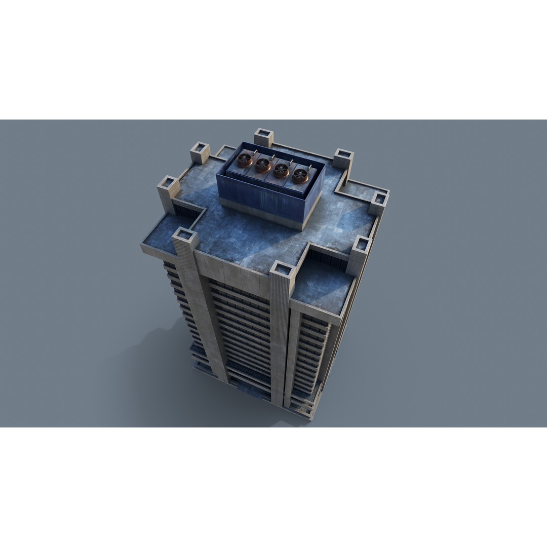 Modern Business Center 3D Model – Low Poly Architectural Asset, FBX, Blender - View 15