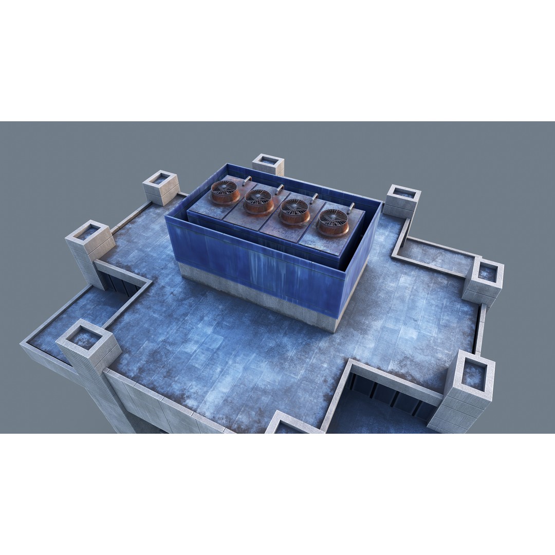 Modern Business Center 3D Model – Low Poly Architectural Asset, FBX, Blender - View 5