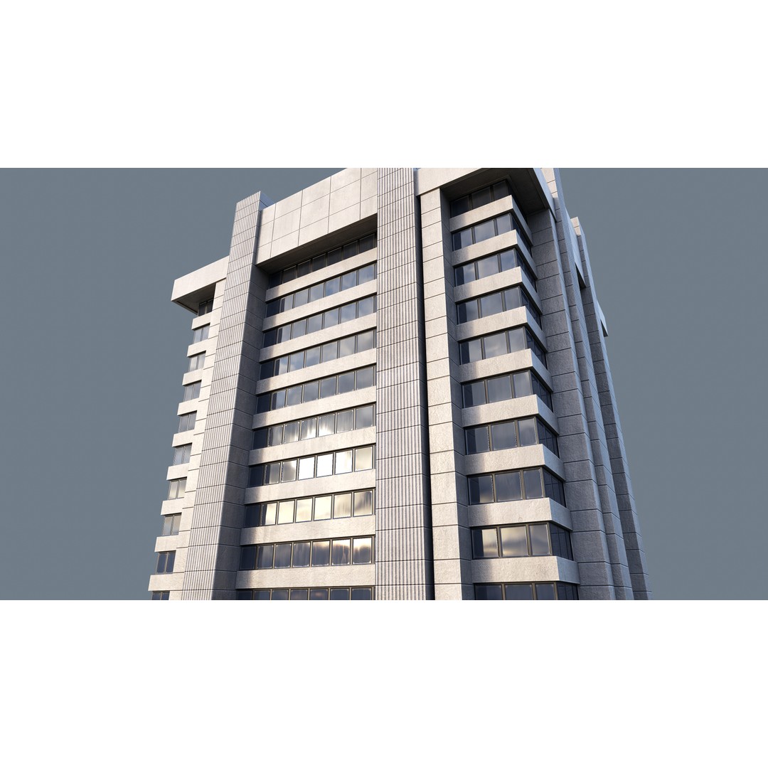 Modern Business Center 3D Model – Low Poly Architectural Asset, FBX, Blender - View 8