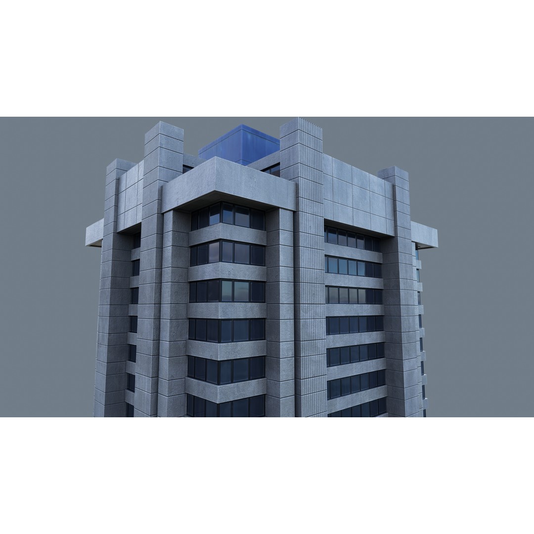 Modern Business Center 3D Model – Low Poly Architectural Asset, FBX, Blender - View 9