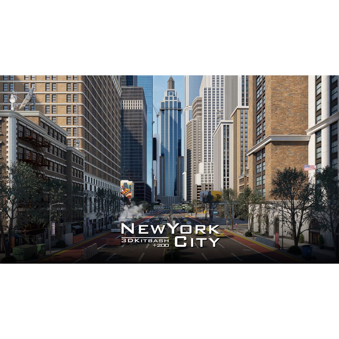 New York City Buildings 3D Model – Low Poly Kitbash for Blender & Unreal - View 2