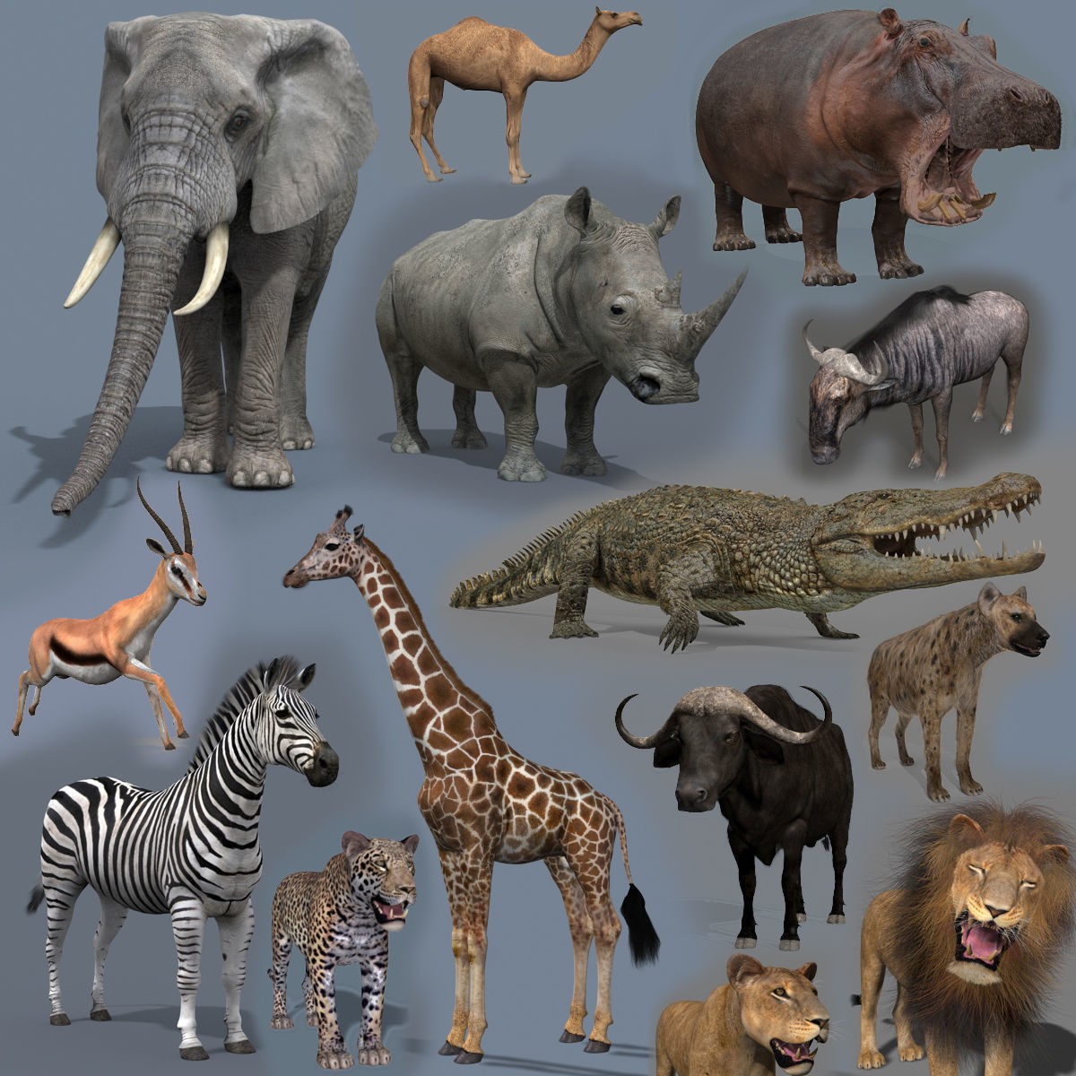 Colossal Animal Pack - Low-Poly Game-Ready 3D Model - View 4