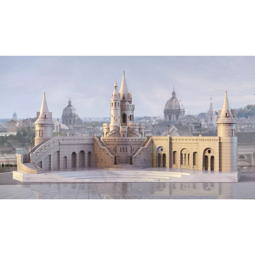 Fisherman's Bastion 3D Model – Realistic Architectural Asset, FBX - View 2