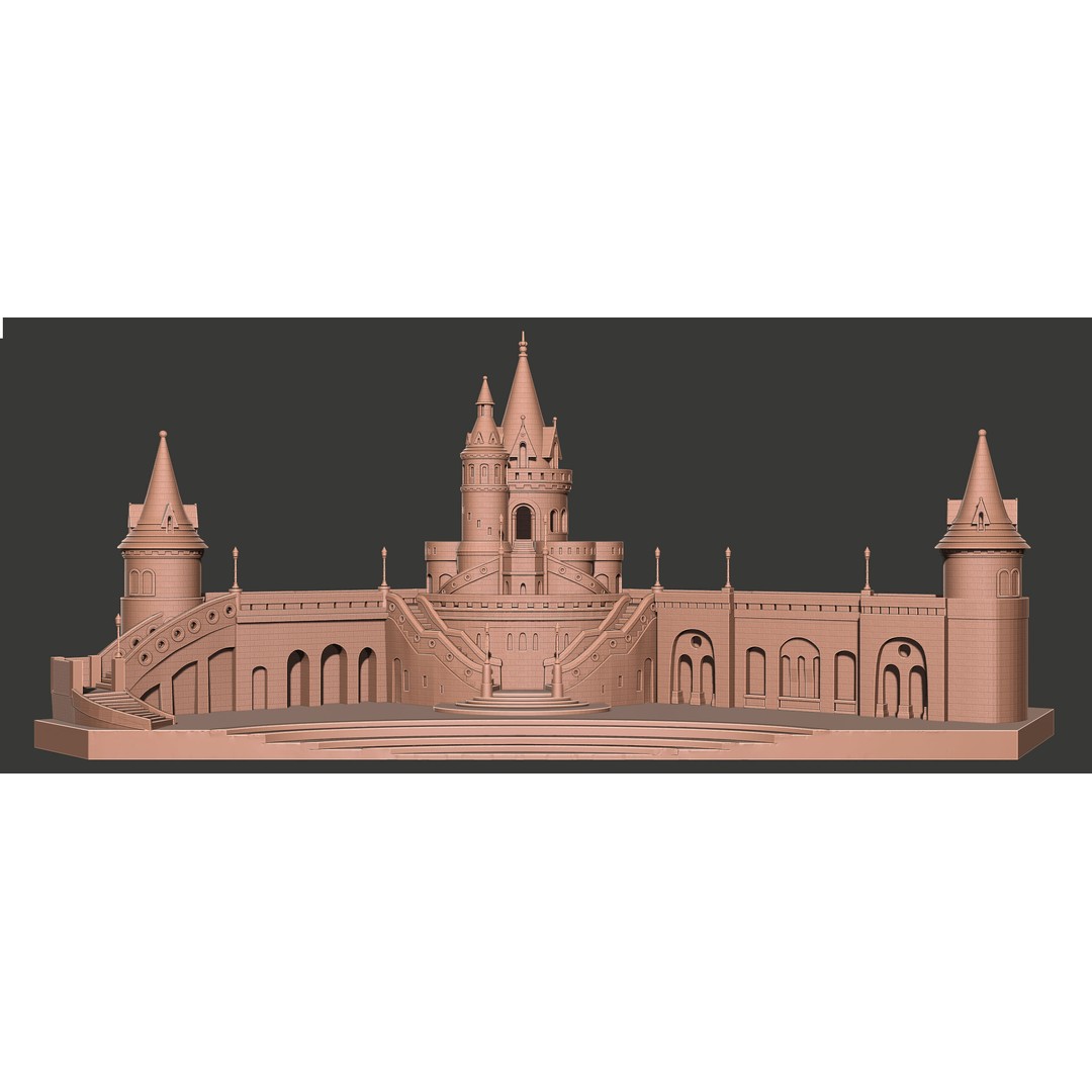 Fisherman's Bastion 3D Model – Realistic Architectural Asset, FBX - View 3