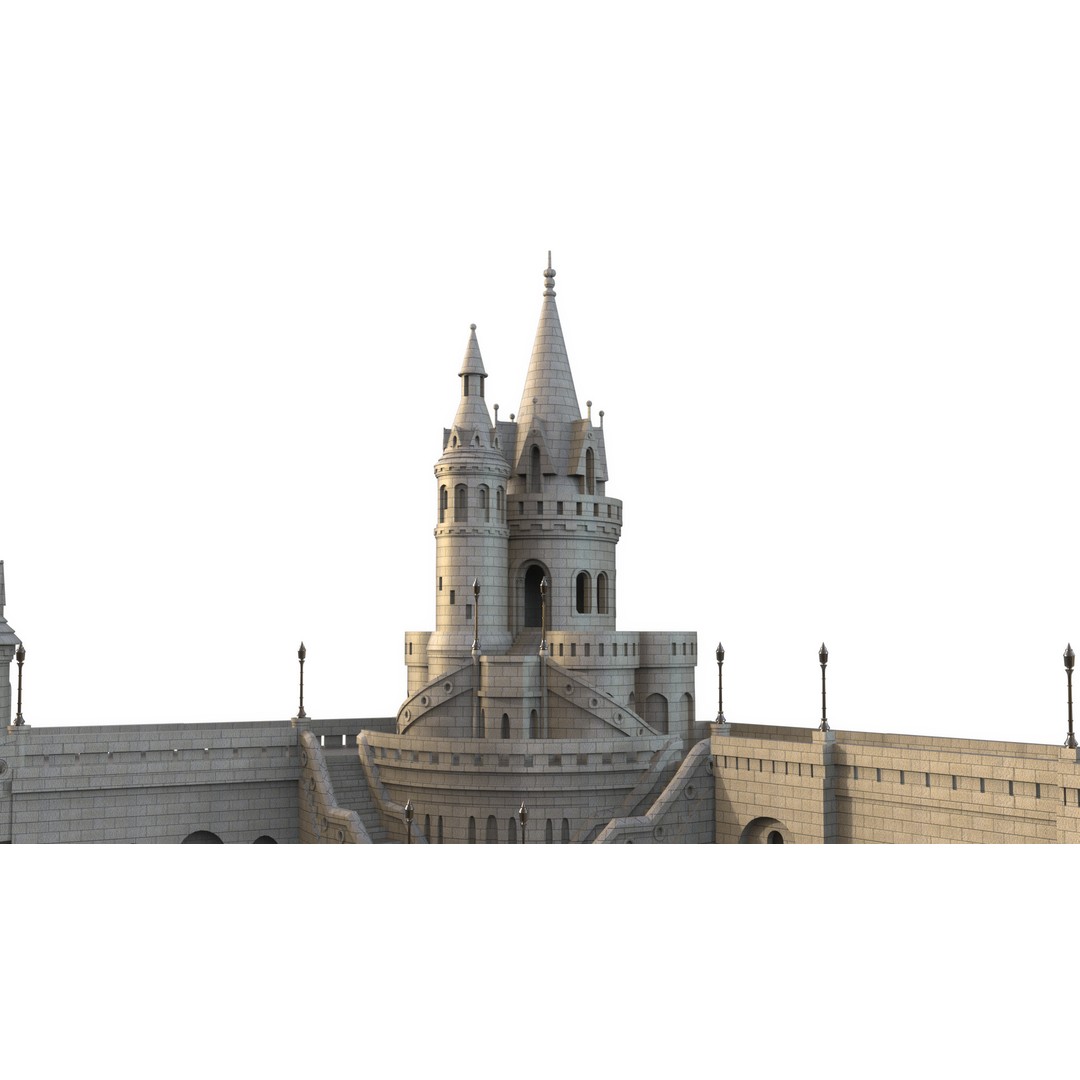 Fisherman's Bastion 3D Model – Realistic Architectural Asset, FBX - View 4