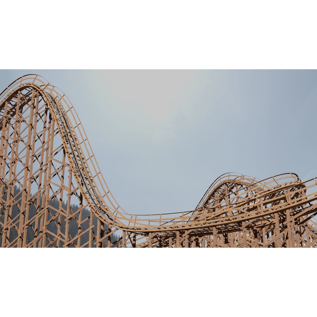 Wooden Rollercoaster 3D Model – Low Poly Game Asset, FBX & OBJ - View 10