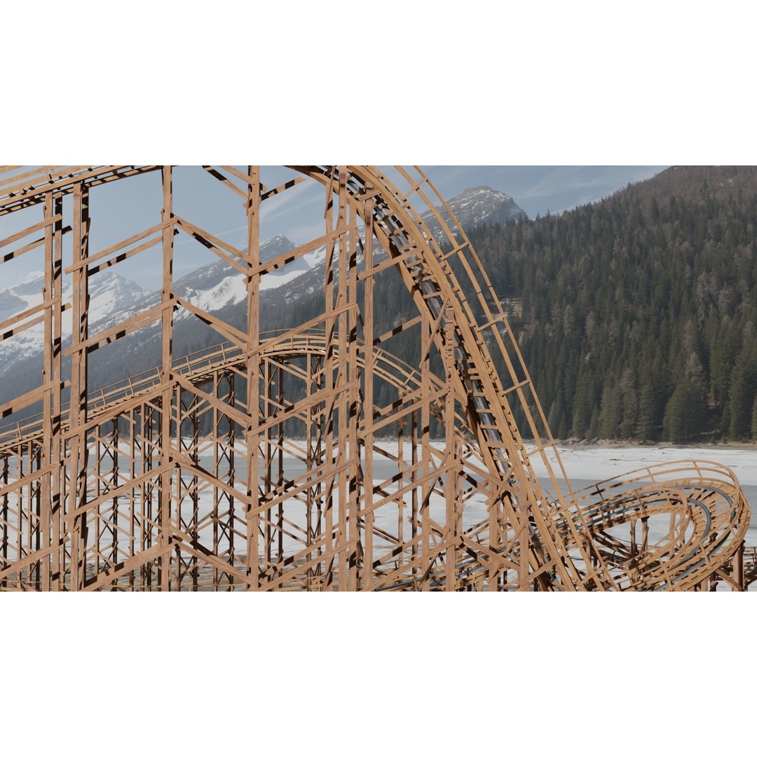 Wooden Rollercoaster 3D Model – Low Poly Game Asset, FBX & OBJ - View 16