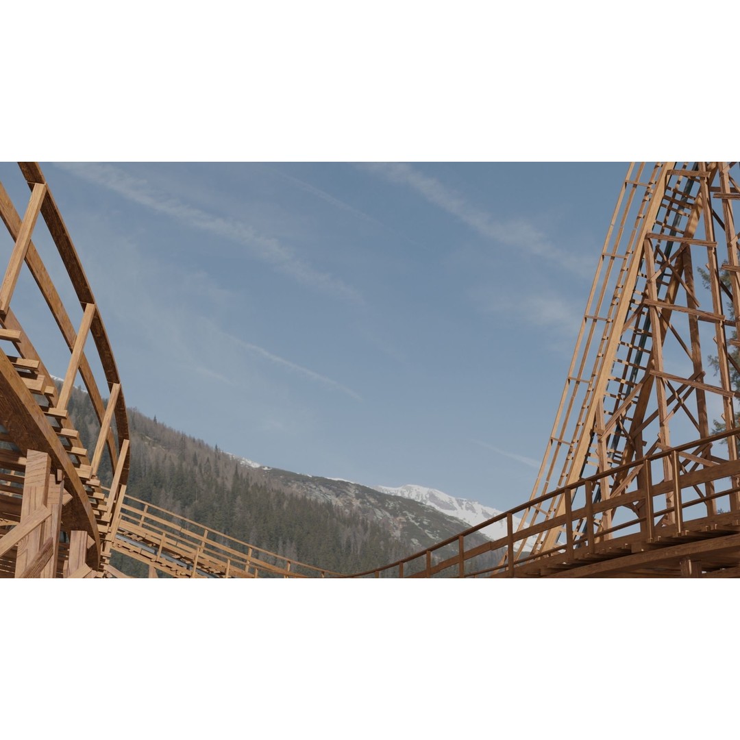 Wooden Rollercoaster 3D Model – Low Poly Game Asset, FBX & OBJ - View 18