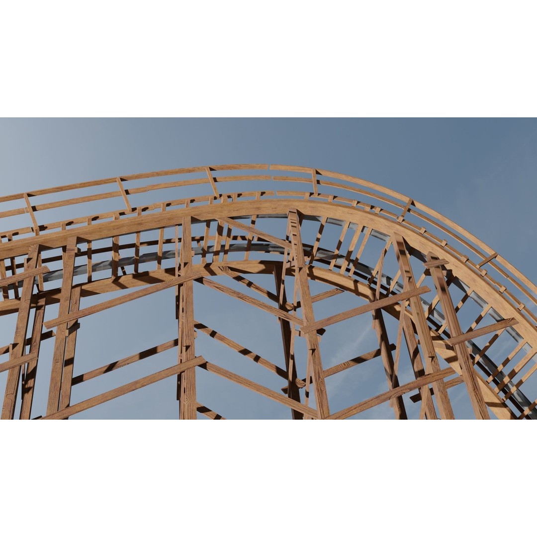 Wooden Rollercoaster 3D Model – Low Poly Game Asset, FBX & OBJ - View 19