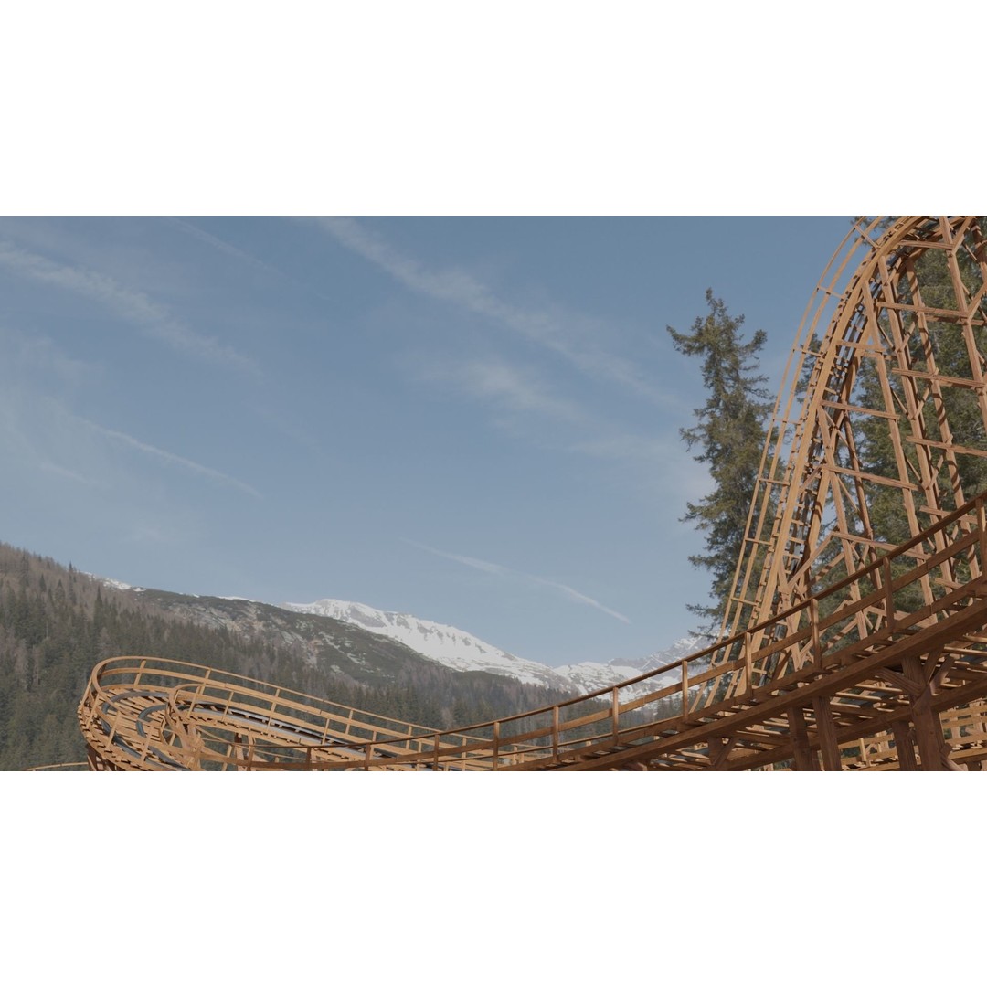 Wooden Rollercoaster 3D Model – Low Poly Game Asset, FBX & OBJ - View 20