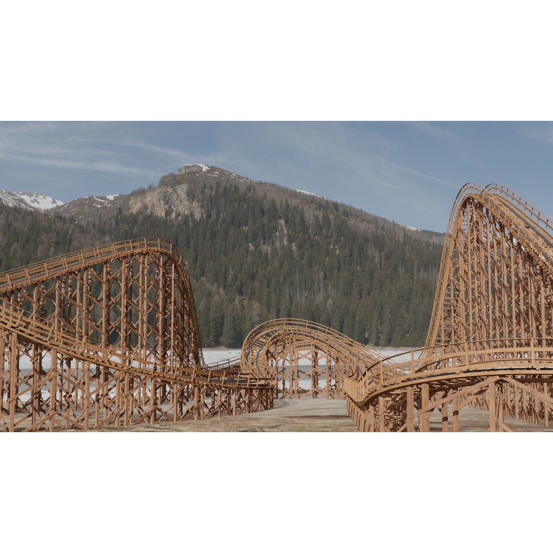 Wooden Rollercoaster 3D Model – Low Poly Game Asset, FBX & OBJ - View 7