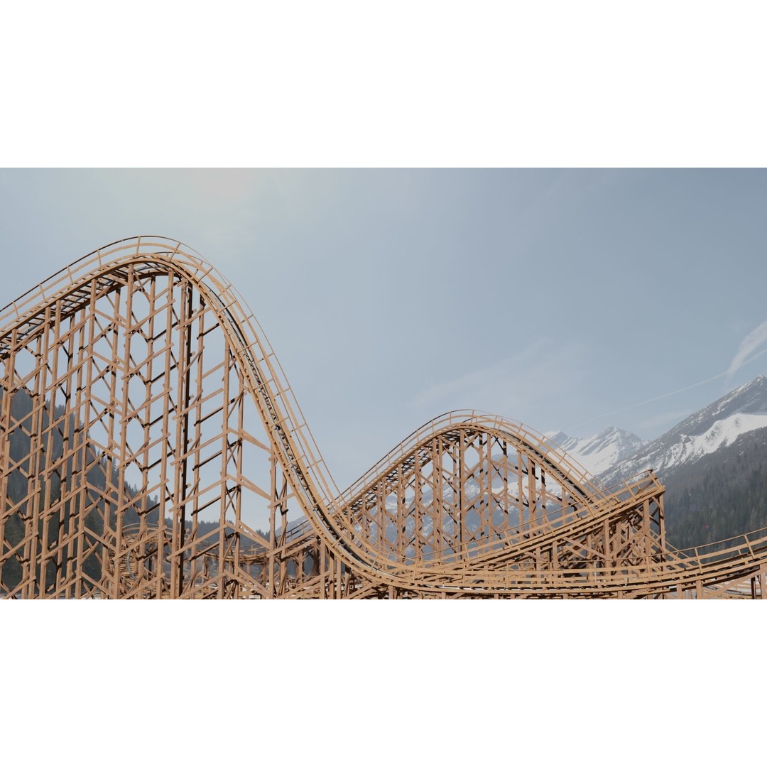 Wooden Rollercoaster 3D Model – Low Poly Game Asset, FBX & OBJ - View 9