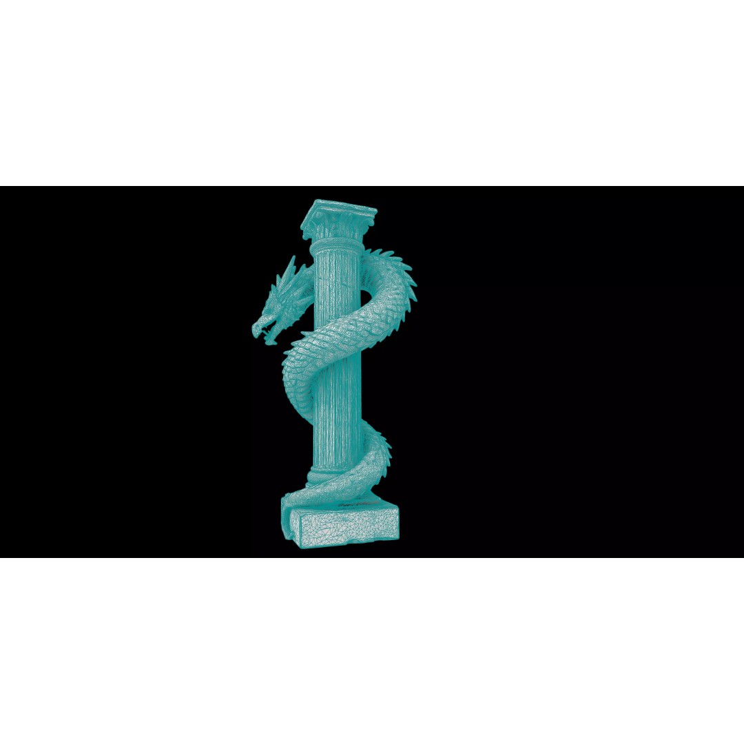 Dragon Column 3D Model – High Detail Mythical Architectural Asset, FBX
