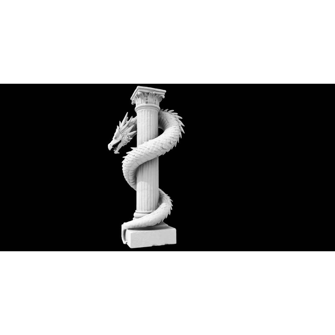 Dragon Column 3D Model – High Detail Mythical Architectural Asset, FBX - View 4