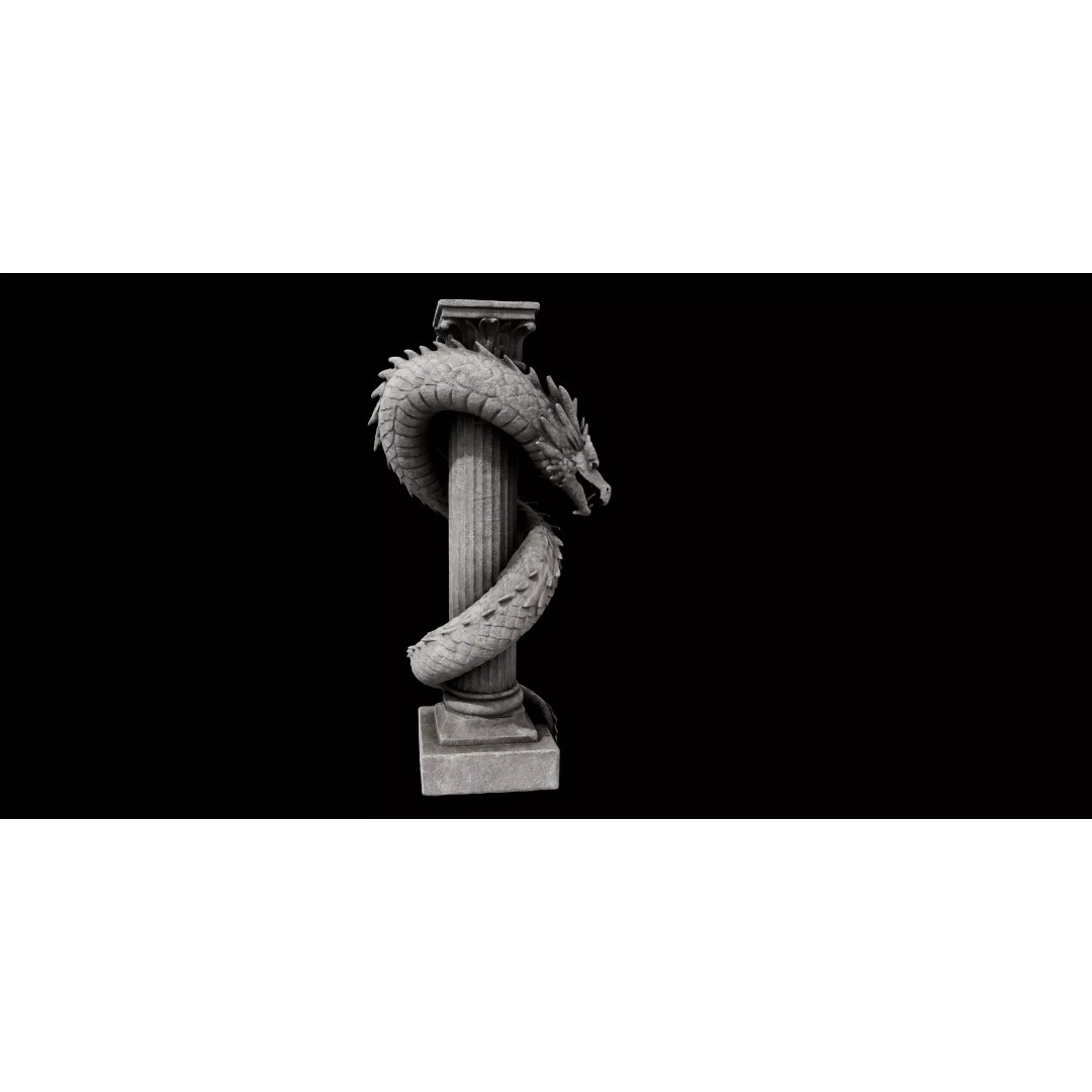 Dragon Column 3D Model – High Detail Mythical Architectural Asset, FBX - View 5