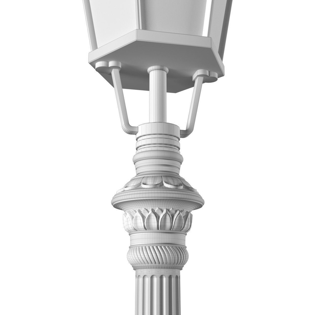 Classic Street Lamp 3D Model – Forged Outdoor Lantern, FBX, PBR