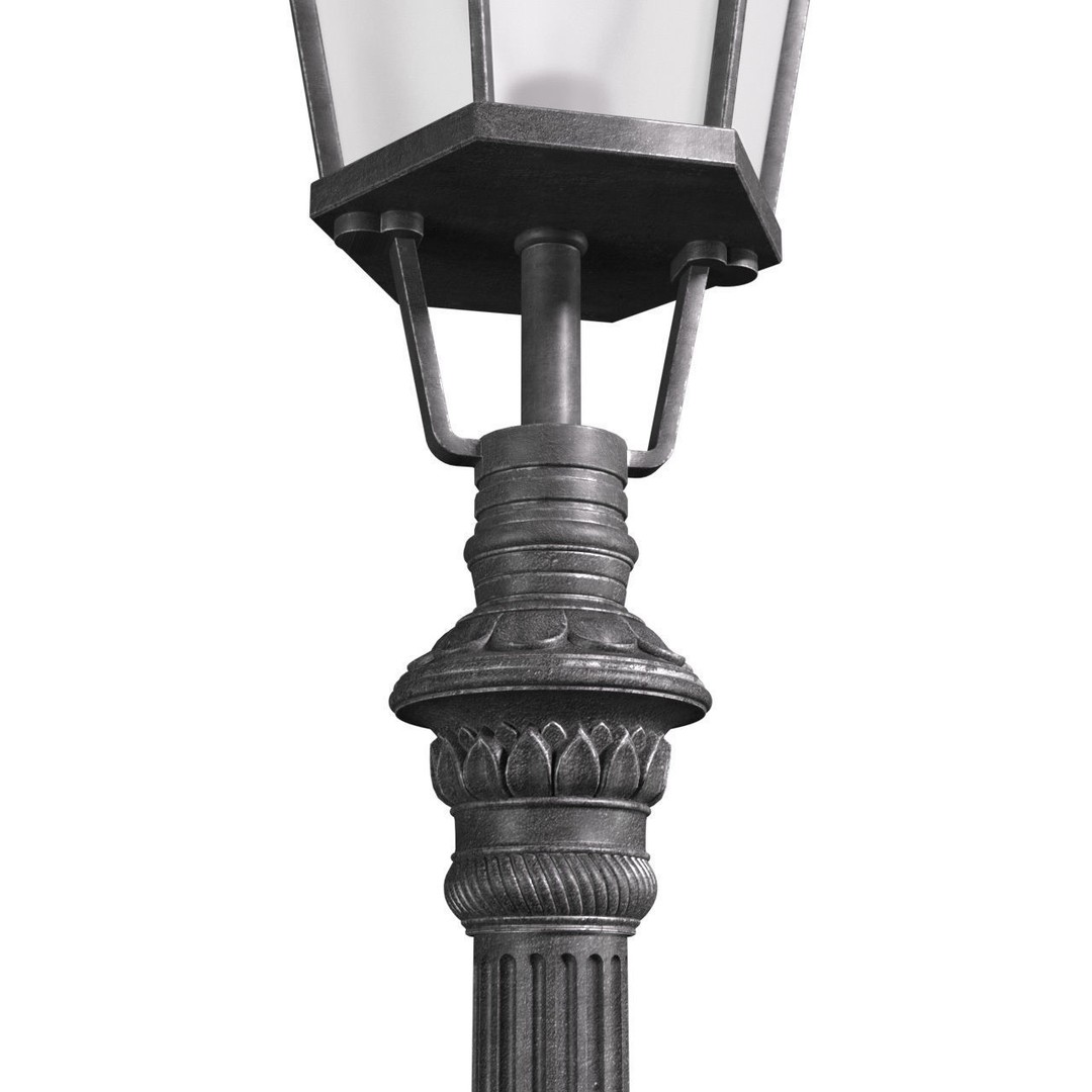 Classic Street Lamp 3D Model – Forged Outdoor Lantern, FBX, PBR - View 4