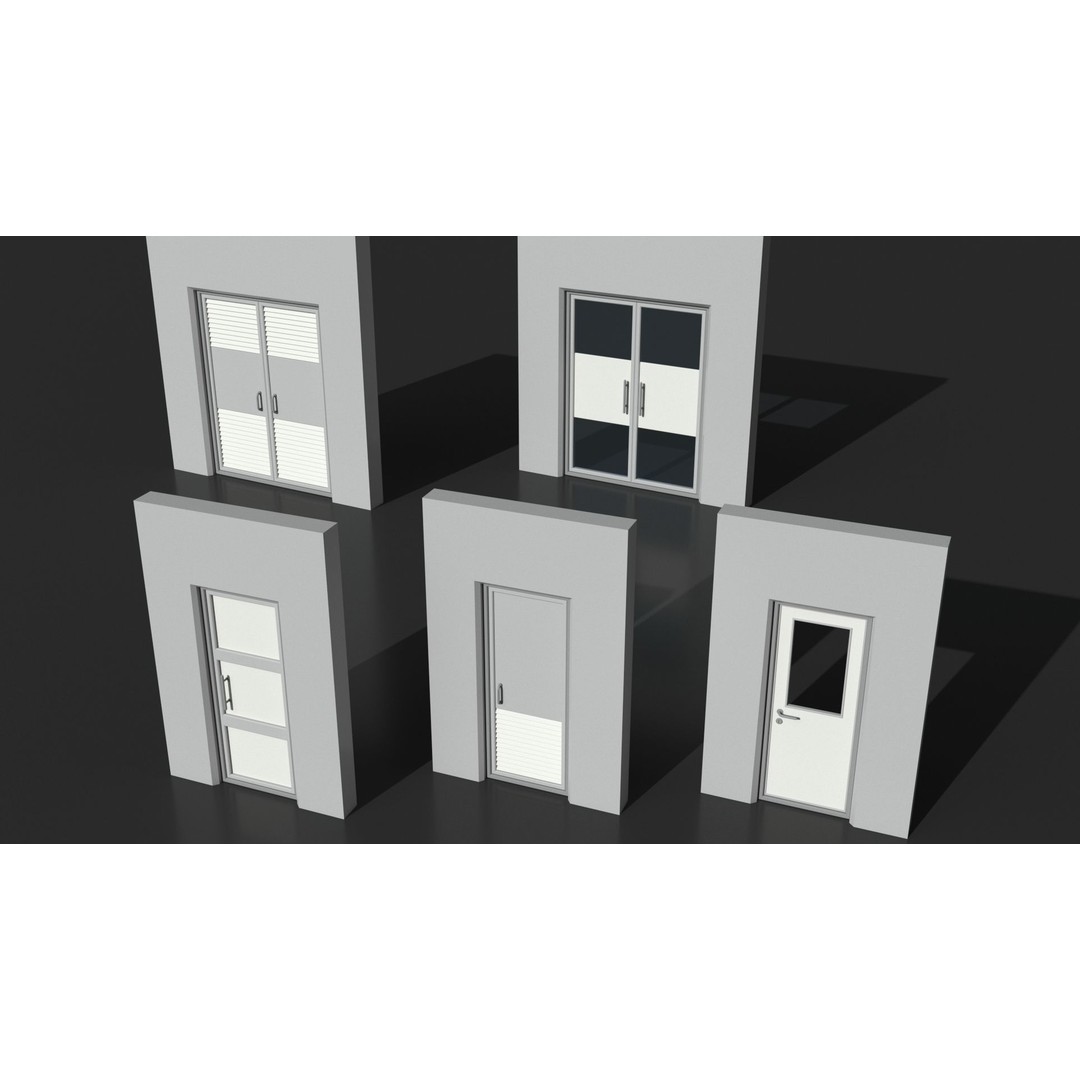 Doors Collection 3D Model – Low Poly Modular Assets, FBX, OBJ