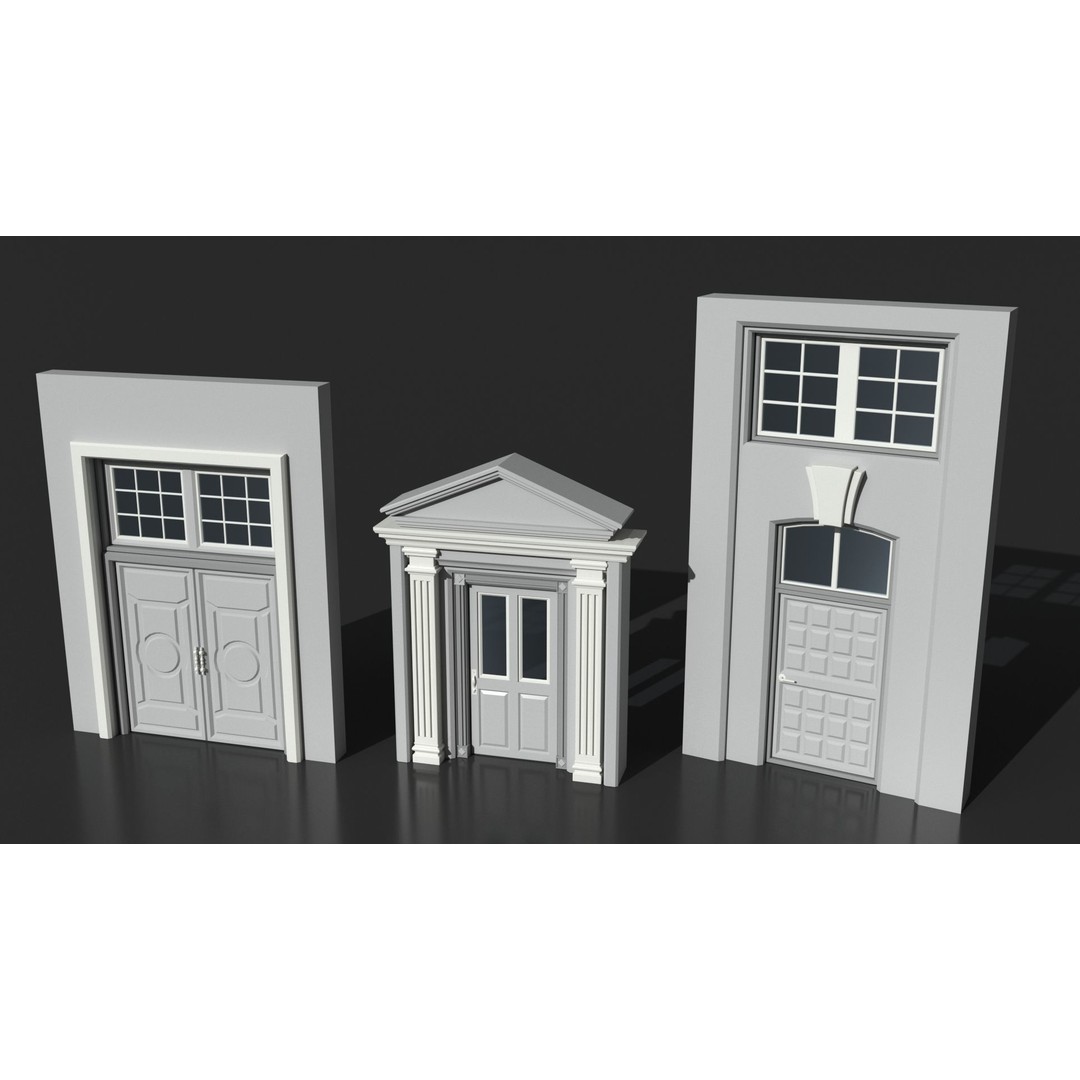 Doors Collection 3D Model – Low Poly Modular Assets, FBX, OBJ - View 10