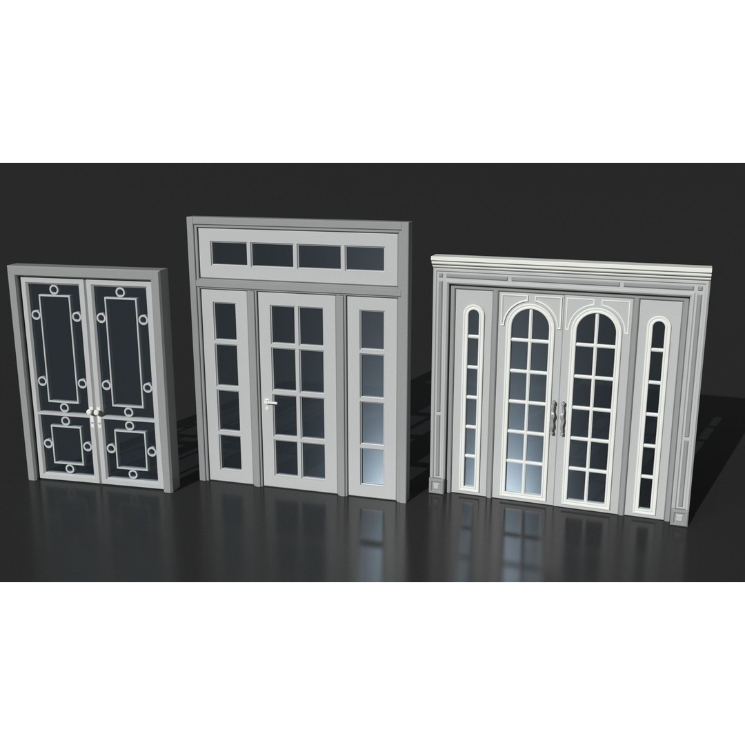 Doors Collection 3D Model – Low Poly Modular Assets, FBX, OBJ - View 12