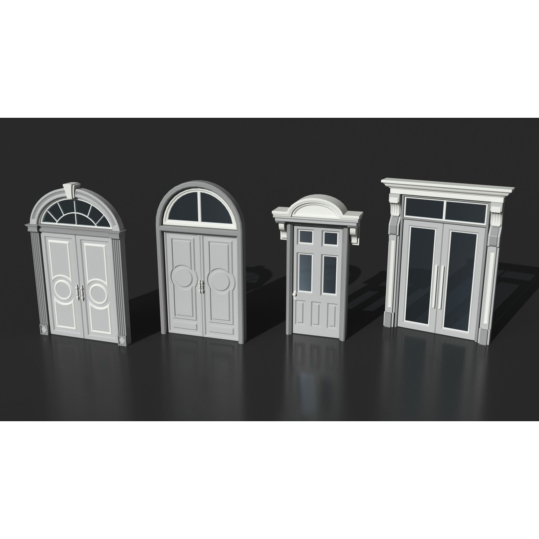 Doors Collection 3D Model – Low Poly Modular Assets, FBX, OBJ - View 13