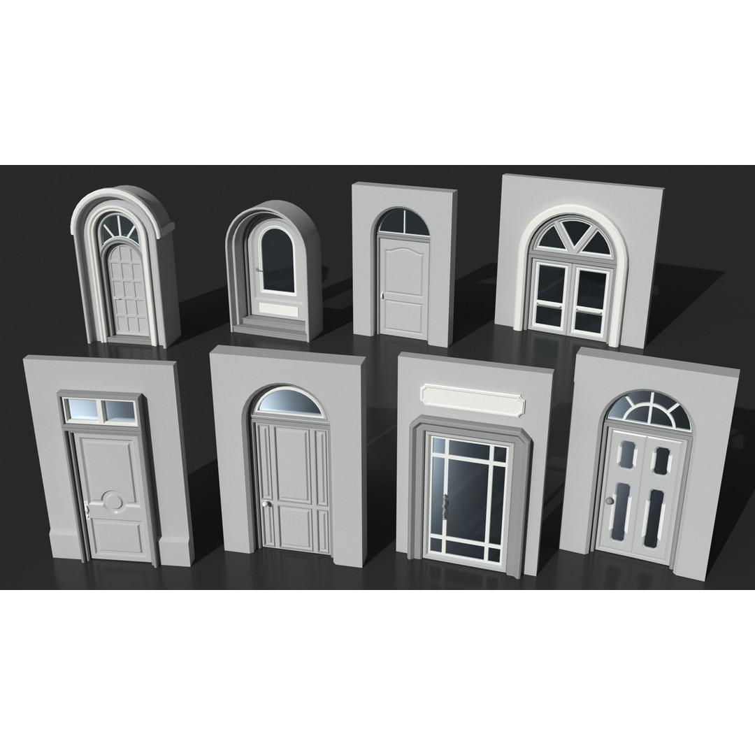 Doors Collection 3D Model – Low Poly Modular Assets, FBX, OBJ - View 16