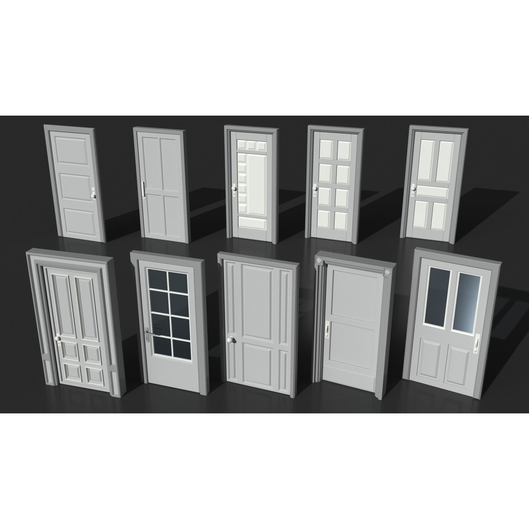 Doors Collection 3D Model – Low Poly Modular Assets, FBX, OBJ - View 17