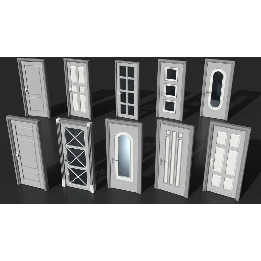 Doors Collection 3D Model – Low Poly Modular Assets, FBX, OBJ - View 18