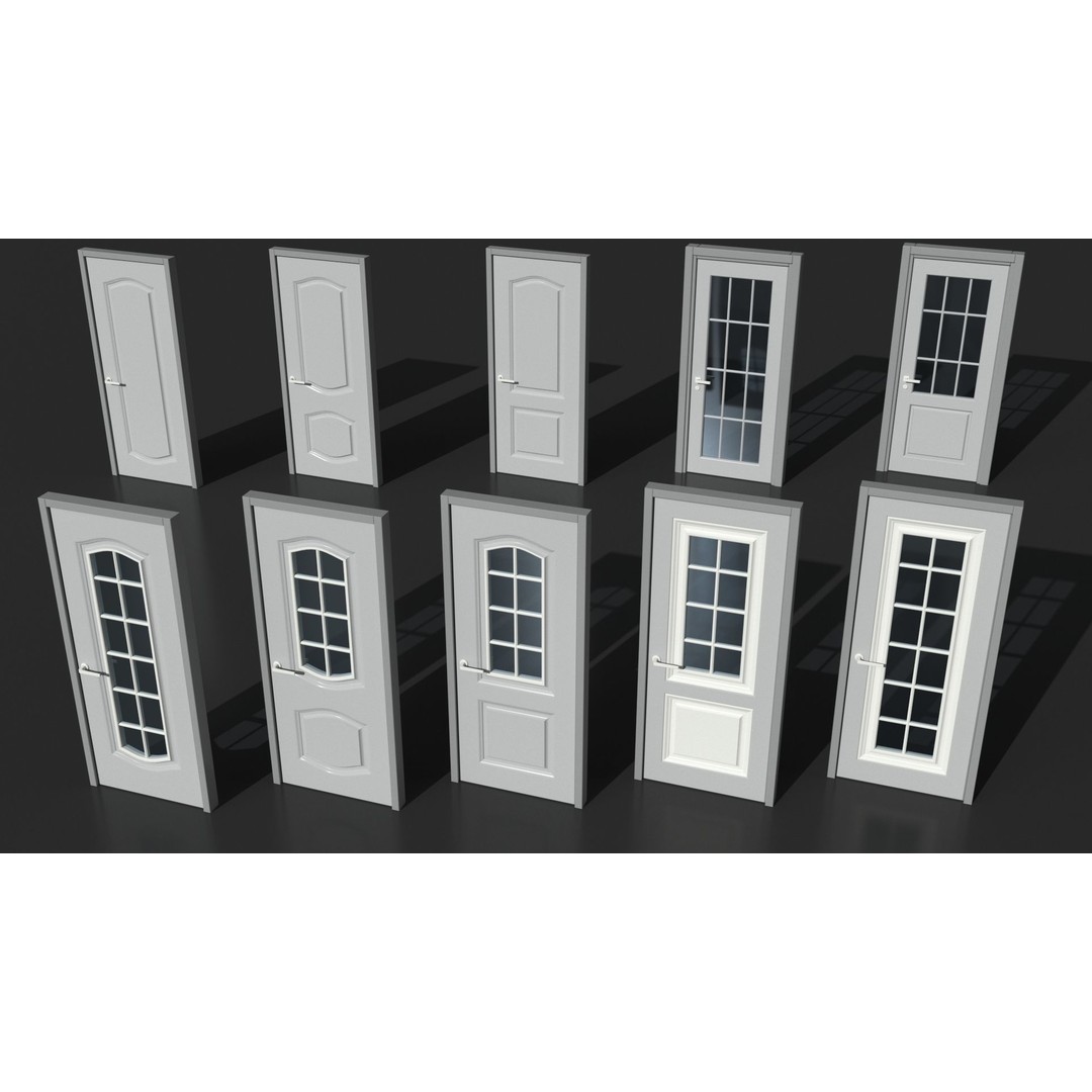 Doors Collection 3D Model – Low Poly Modular Assets, FBX, OBJ - View 19
